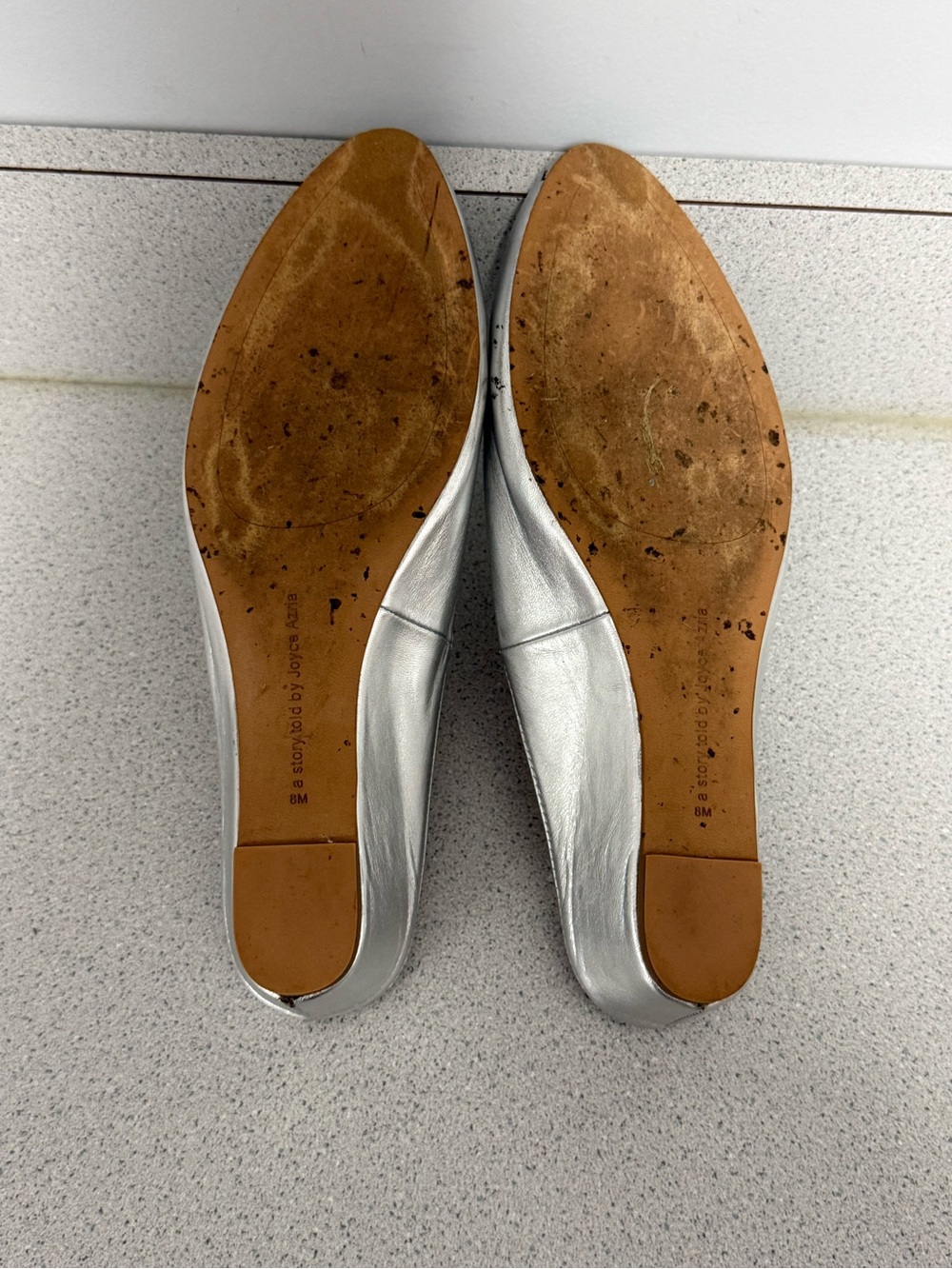 Avec Les Filles Alessia Gunmetal Silver Mule Flats Size 8M - Picture 7 of 8